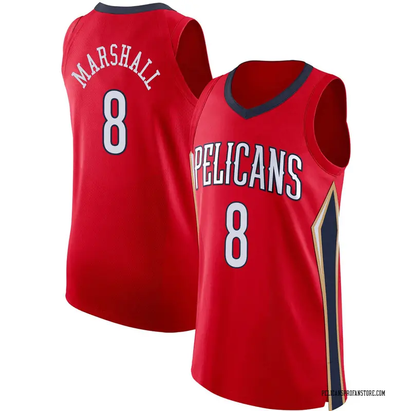 New Orleans Pelicans Authentic Red Naji Marshall Jersey - Statement ...