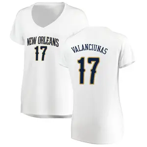 2022-23 New Orleans Pelicans Jonas Valanciunas 17 Navy City Edition Jersey  - Bluefink